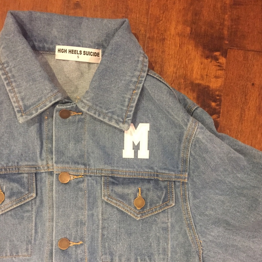 High Heels Suicide Becca Glow Gang denim jacket S - Picture 3 of 6